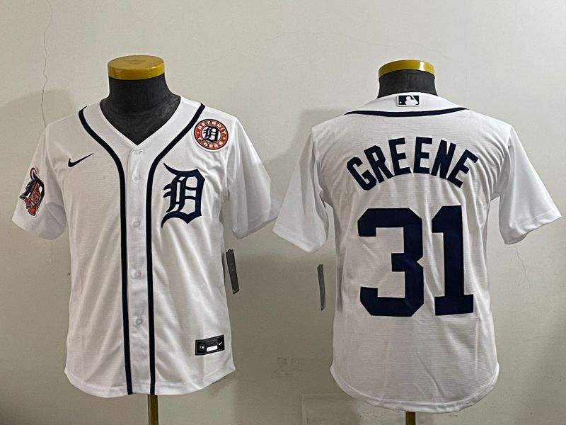 Youth 2025 Detroit Tigers #31 Greene White Game Nike MLB Jersey style 9